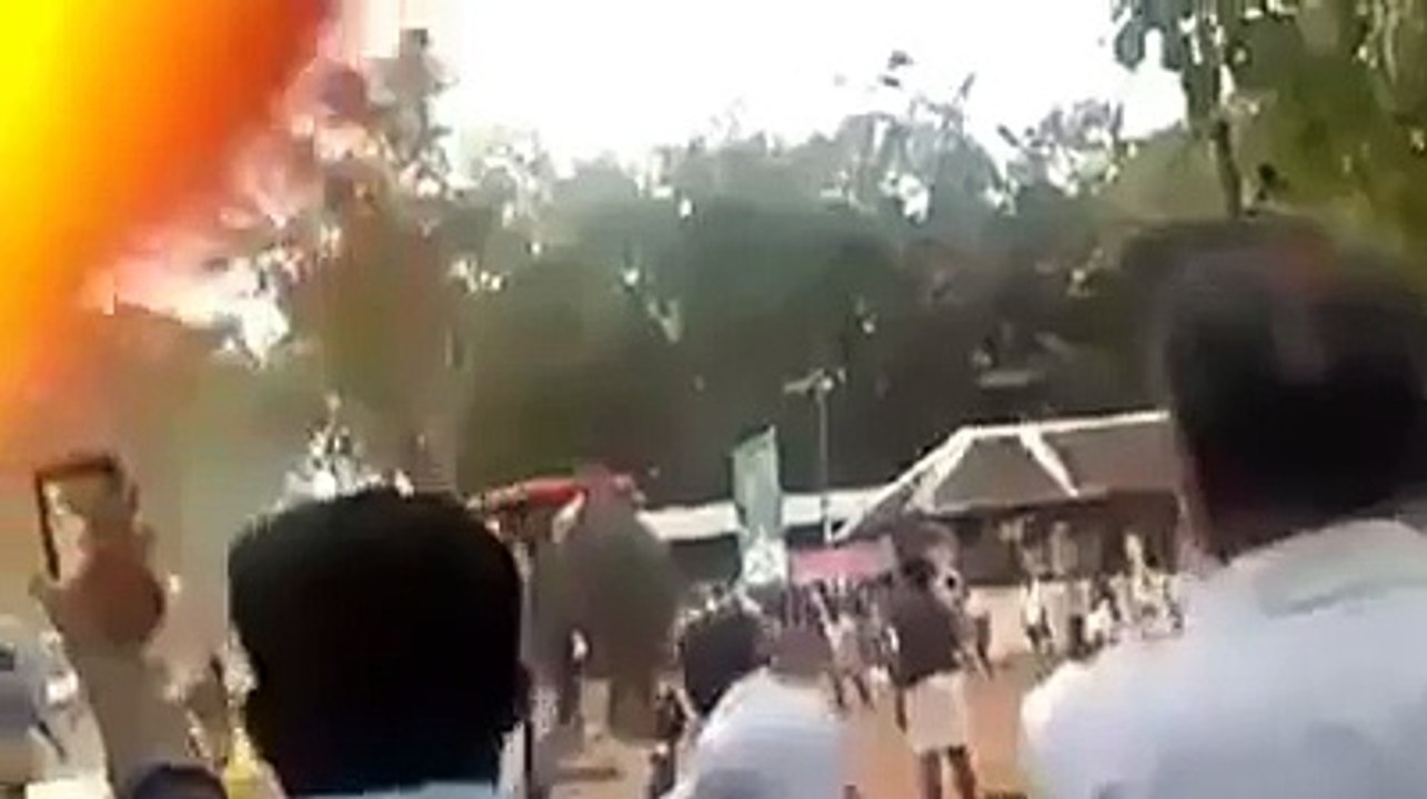 Elephant rampage at Temple