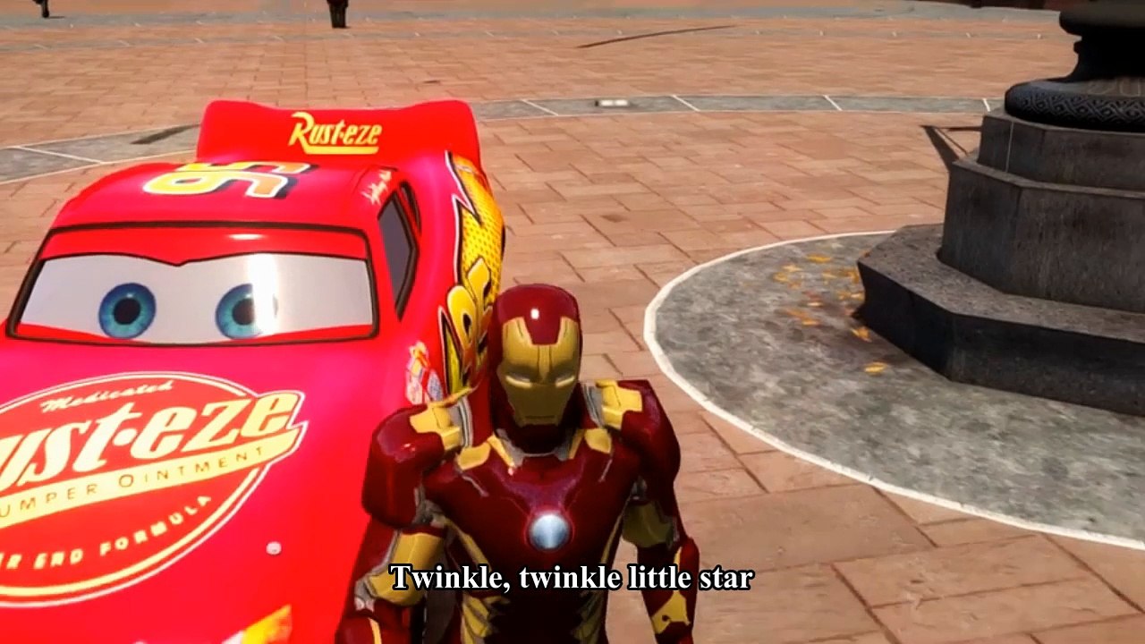 Spiderman Songs Lyrics ♫ Twinkle Twinkle Little Star ♫ Iron Man Lightning Rayo McQueen Cars