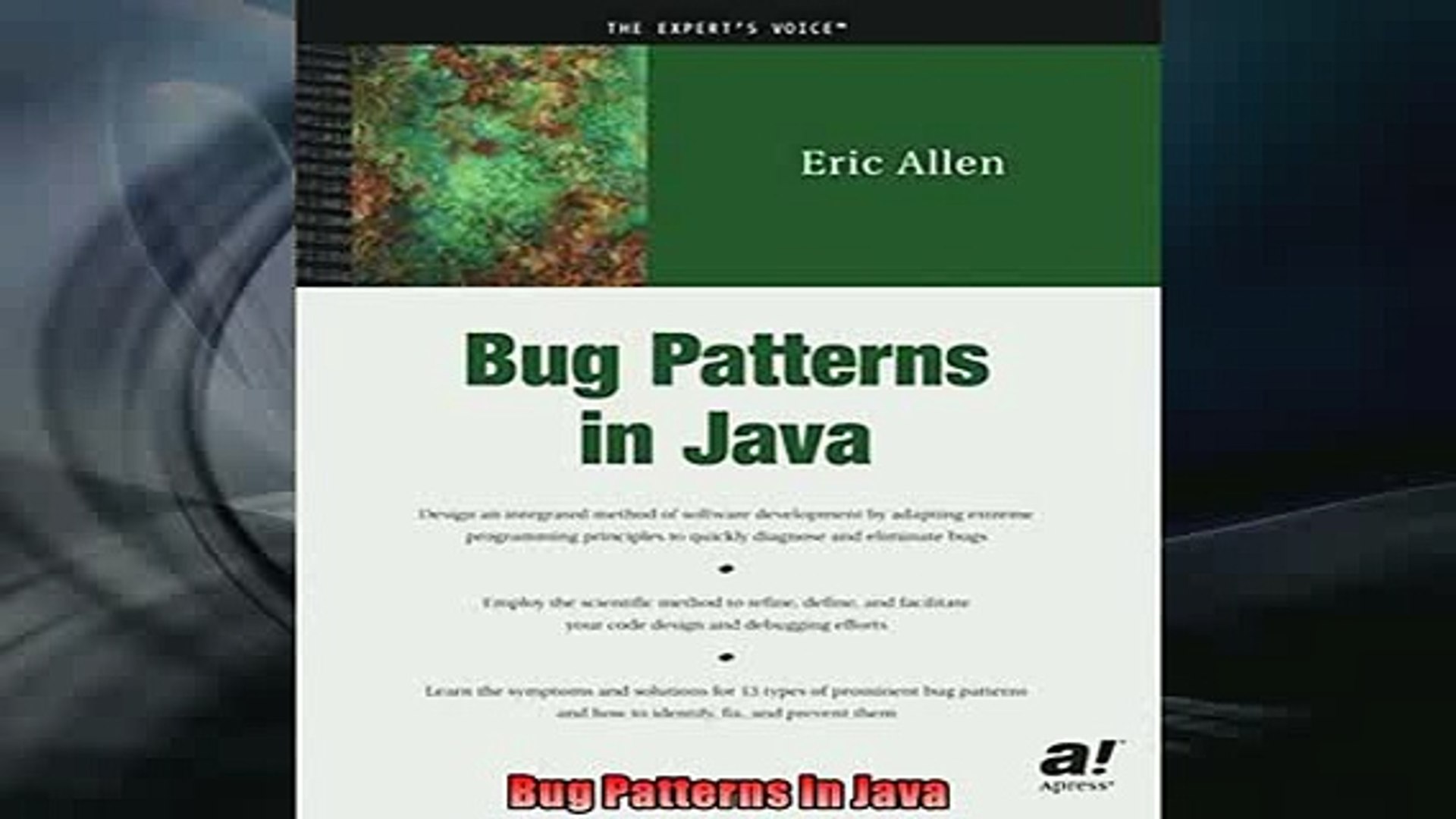 FREE PDF  Bug Patterns In Java  FREE BOOOK ONLINE