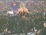 WWE - Jeff Hardy swanton bomb off entry way