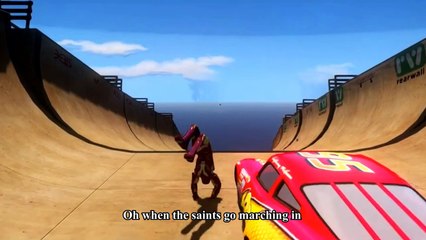 Spiderman Car For Kids - When The Saints Go Marching In - Iron Man riding his McQueen Cars