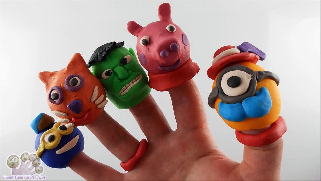 Hulk, Peppa Pig and Minions Play Doh Finger Family / Nursery Rhyme for kids