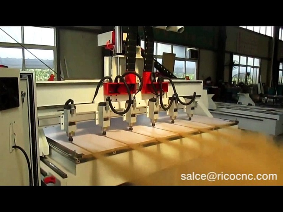 6 Heads T Slotwall CNC Wood Router Machine for Portrait Slatwall 8x4 Boards Routing