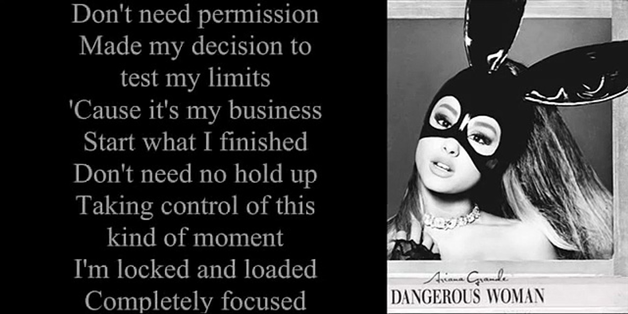 Ariana Grande Dangerous Woman Music Lyrics Video Dailymotion