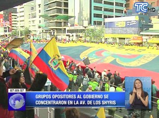 Grupos opositores al gobierno se concentraron en la avenida de Los Shyris
