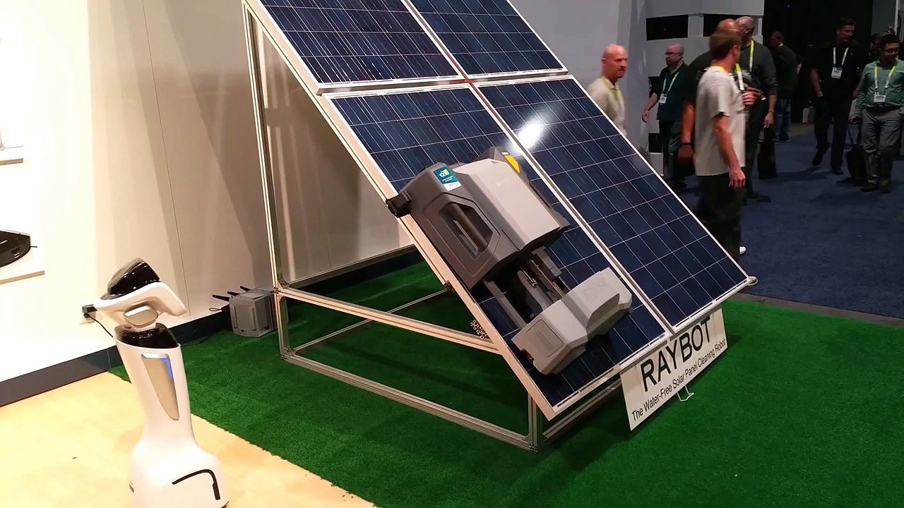 Raybot Solar Panel cleaning Robot Solution @ CES 2016