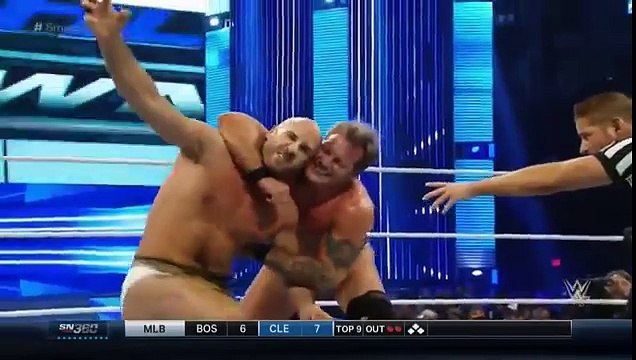 SmackDown 07_04_2016 AJ Styles & Cesaro vs Kevin Owens & Chris Jericho