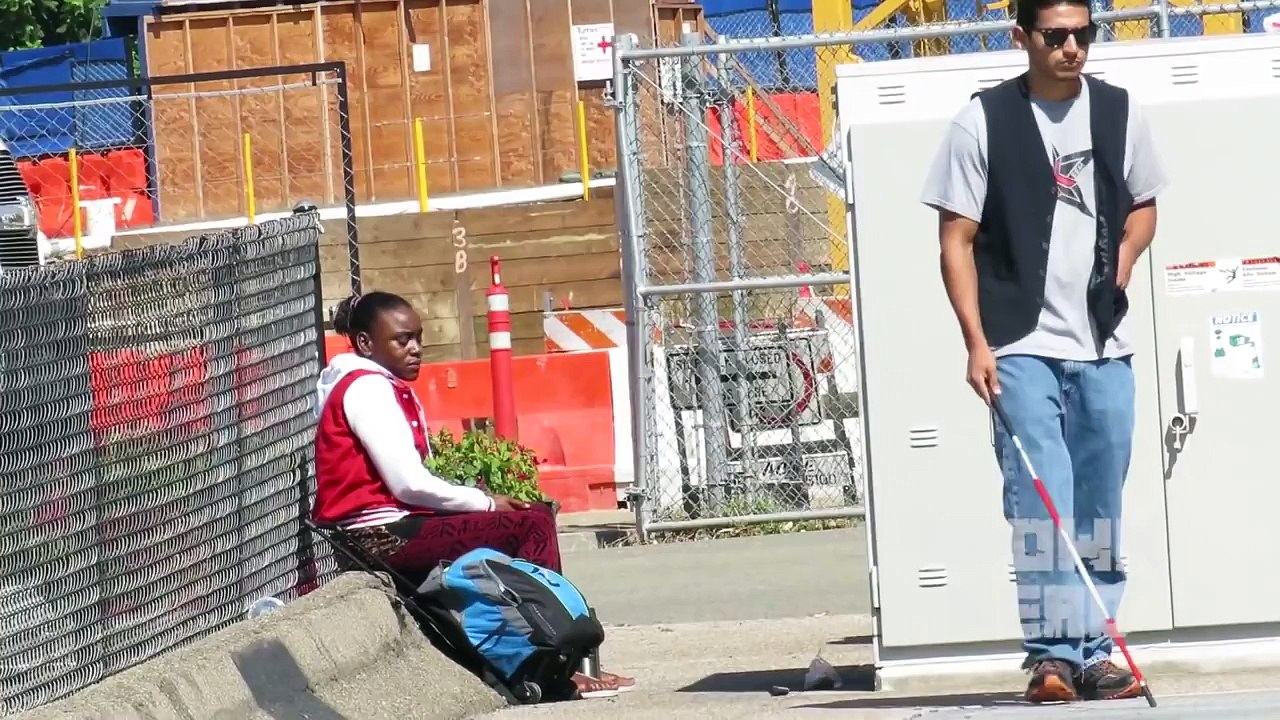 Blind Man Drops Weed In Front Of People and they STEAL IT - Prank In The Hood