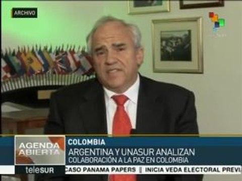 Argentina y UNASUR analizan aplicación de acuerdos de paz en Colombia