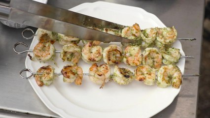 Grilled Pesto Shrimp Mediterranean Salad