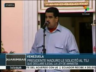 Maduro pedirá al TSJ que declare inconstitucional la Ley de Amnistía