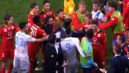 Melbourne City vs Adelaide United  Fight   Australian A-League 08-04-2016 HD