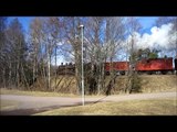 Steam locomotive in action.