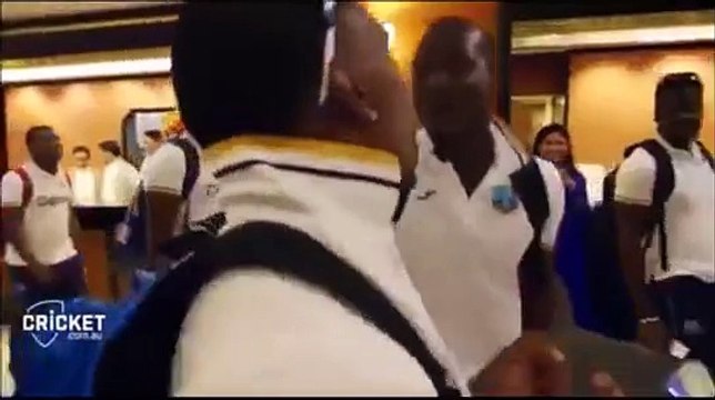 WestIndies Team dancing on Dj Bravo's song-Champion after win over Team India in T20 WorldCup 2016