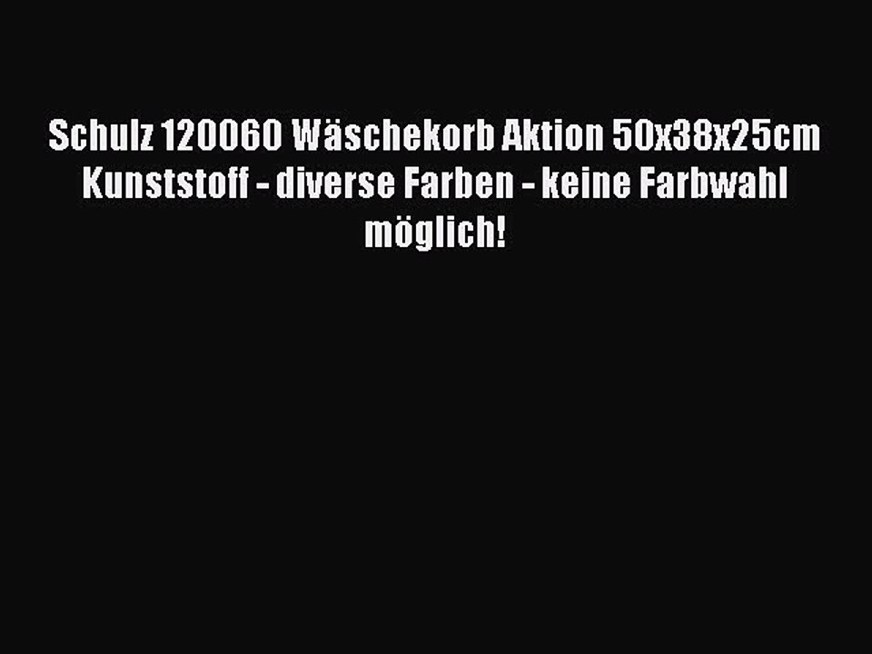 NEUES PRODUKT Zum Kaufen Schulz 120060 W?schekorb Aktion 50x38x25cm Kunststoff - diverse Farben
