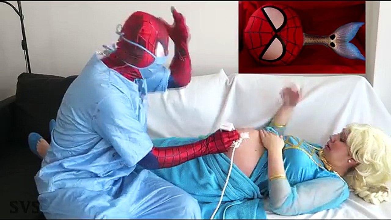 PREGNANT FROZEN ELSA BECOMES MERMAID PRANK vs Spiderman Doctor Ariel - Superhero Fun in Real Life