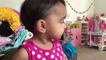 Toddler excited to see peppa pig on tv