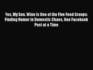 Download Yes My Son. Wine Is One of the Five Food Groups: Finding Humor in Domestic Chaos One