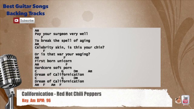 Californication - Red Hot Chili Peppers Vocal Backing Track with chords and lyrics