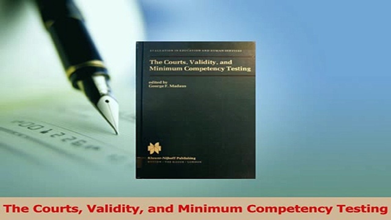 PDF  The Courts Validity and Minimum Competency Testing Free Books