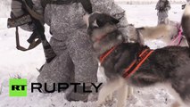 What is more awesome than husky dogs? Huskies training with Russias Northern fleet!