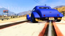 GTA V NEW Spiderman and Disney Cars Lightning McQueen Cartoon Game for Kids EPIC Color Cars w...