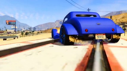 Download Video: GTA V NEW Spiderman and Disney Cars Lightning McQueen Cartoon Game for Kids EPIC Color Cars w...