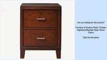 Furniture of America Parlin 2 Drawer Nightstand/Bedside Table, Brown Cherry