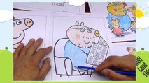 Daddy Pig Coloring Painting - Peppa Pig Coloring Pages