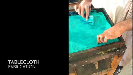 Hand block printed tablecloth India