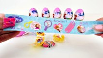 2015 Frozen Disney Eggs 6 New Princess Surprise Egg Toys Barbie Doll Anna Princesa Huevos