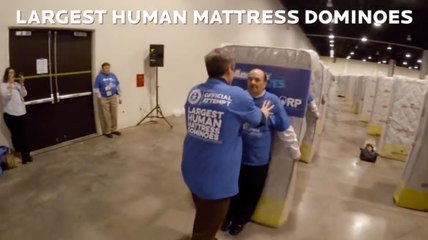 Largest Human Mattress Dominoes Record Broken