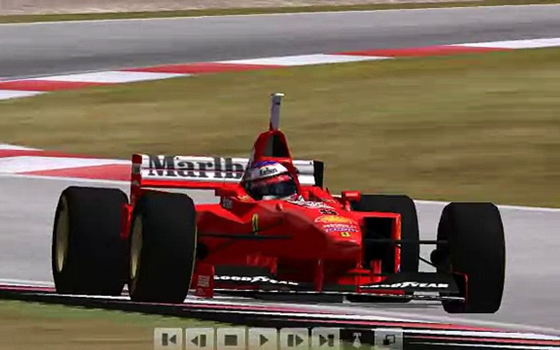 F1 Challenge '99 - '02 MOD 1997 ROUND 6 GP SPAIN FINAL LAP BATTLE FOR P2 - SCHUMI VS FRENTZEN