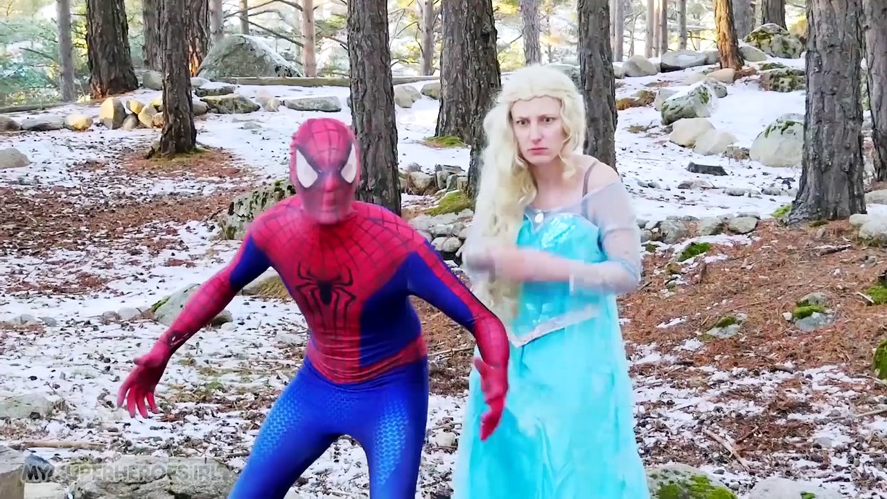 SPIDERMAN & FROZEN ELSA vs JOKER - Spider-Man Becomes IronSpider! Fun Superhero Video In Real Life