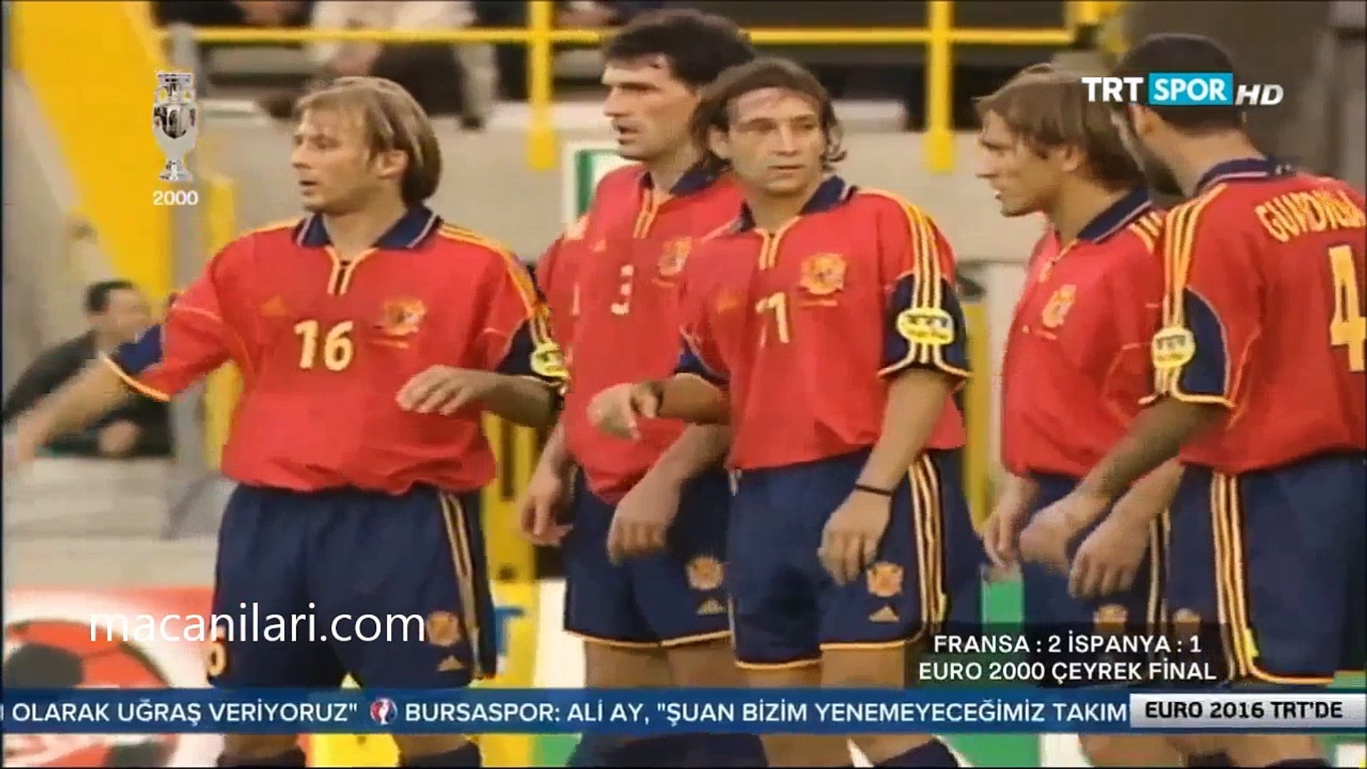 HD] 25.06.2000 - UEFA EURO 2000 Quarter Final - Avrupa Futbol Şampiyonası  İspanya 1-2 Fransa - Dailymotion Video