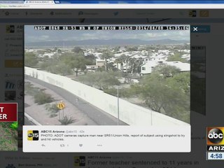 Man spotted flinging rocks at cars on SR 51.