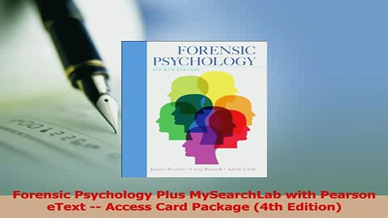 Download  Forensic Psychology Plus MySearchLab with Pearson eText  Access Card Package 4th  EBook