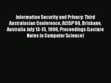 Read Information Security and Privacy: Third Australasian Conference ACISP'98 Brisbane Australia