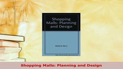 PDF  Shopping Malls Planning and Design Download Online
