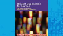 Free   Clinical Supervision for Nurses Read Download