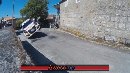 【神業】アニメみたいな片輪走行でコーナーを抜けるラリー車