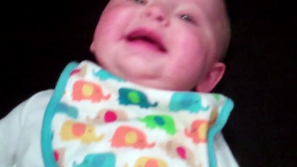 Baby laughing at mom saying boo!