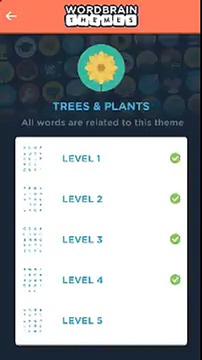 WordBrain Themes Master Trees & Plants Level 5 Solved