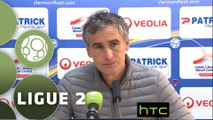 Conférence de presse Clermont Foot - Dijon FCO (2-3) : Corinne DIACRE (CF63) - Olivier DALL'OGLIO (DFCO) - 2015/2016