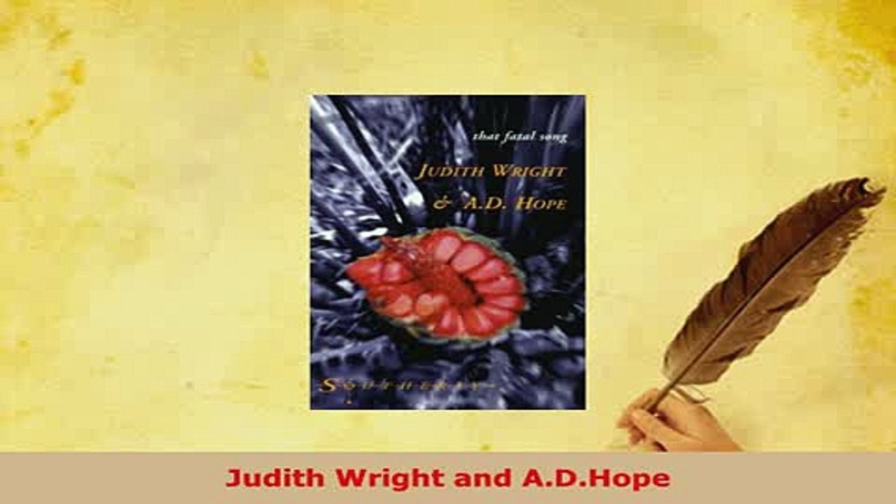 PDF  Judith Wright and ADHope Read Full Ebook