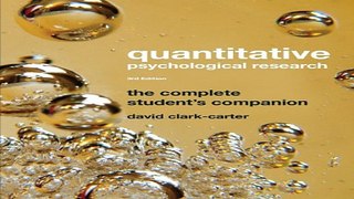 Download Quantitative Psychological Research  The Complete Student s Companion