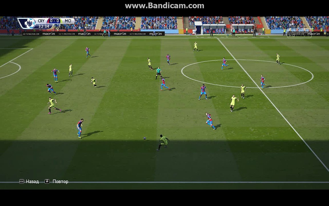 BPL 5 Тур. Кристал Пэлас - Манчестер Сити 0:1. Aguero, 33'