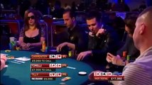 Alec Torelli pushes flush draw against trips of Jennifer Tilly in big cash game pot