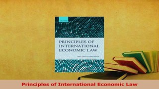 PDF  Principles of International Economic Law Free Books