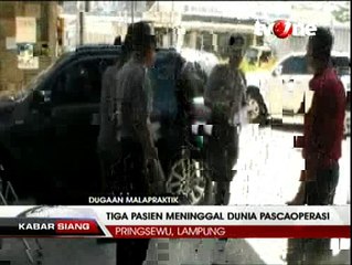 Tiga Pasien di Lampung Meninggal Pascaoperasi